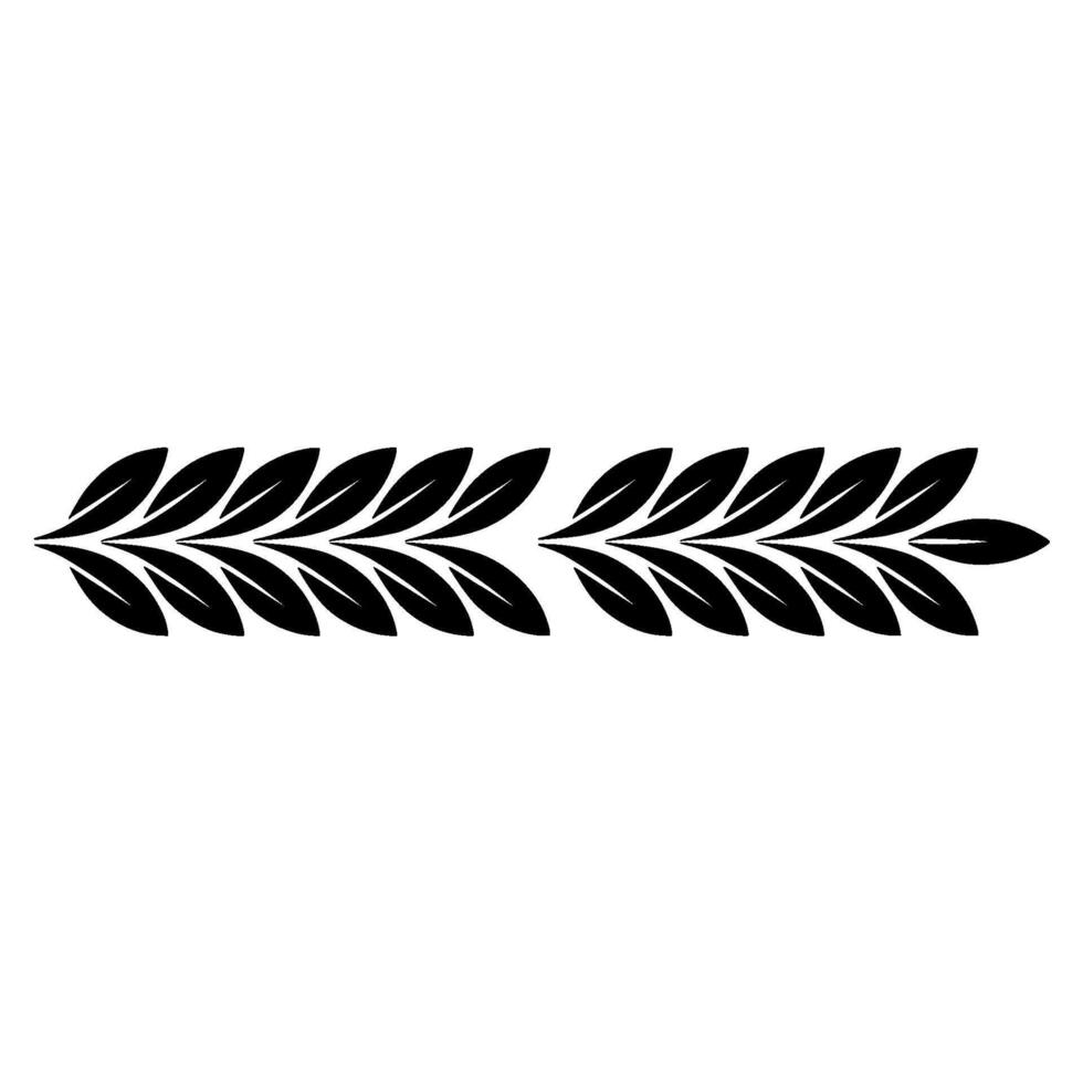 Black Olive Branch Border on White, Minimalist vector