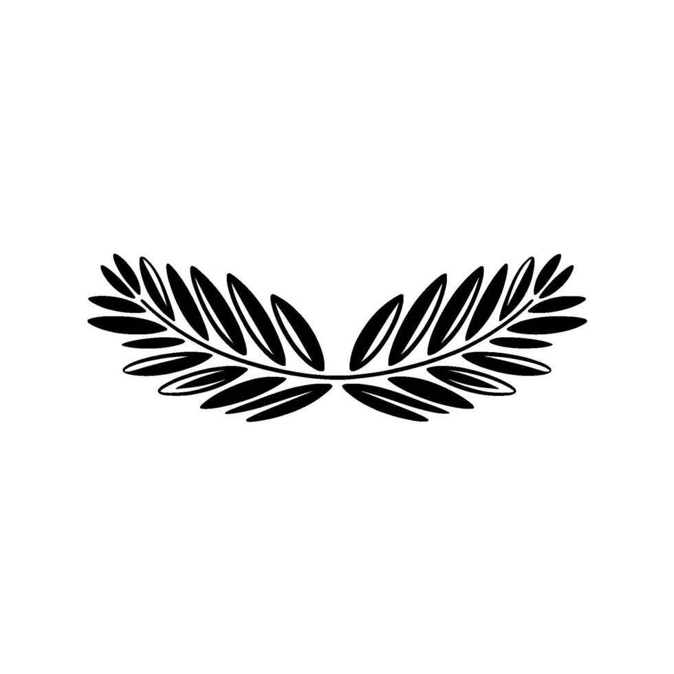 Elegant Black Laurel Wreath on Cream Background vector