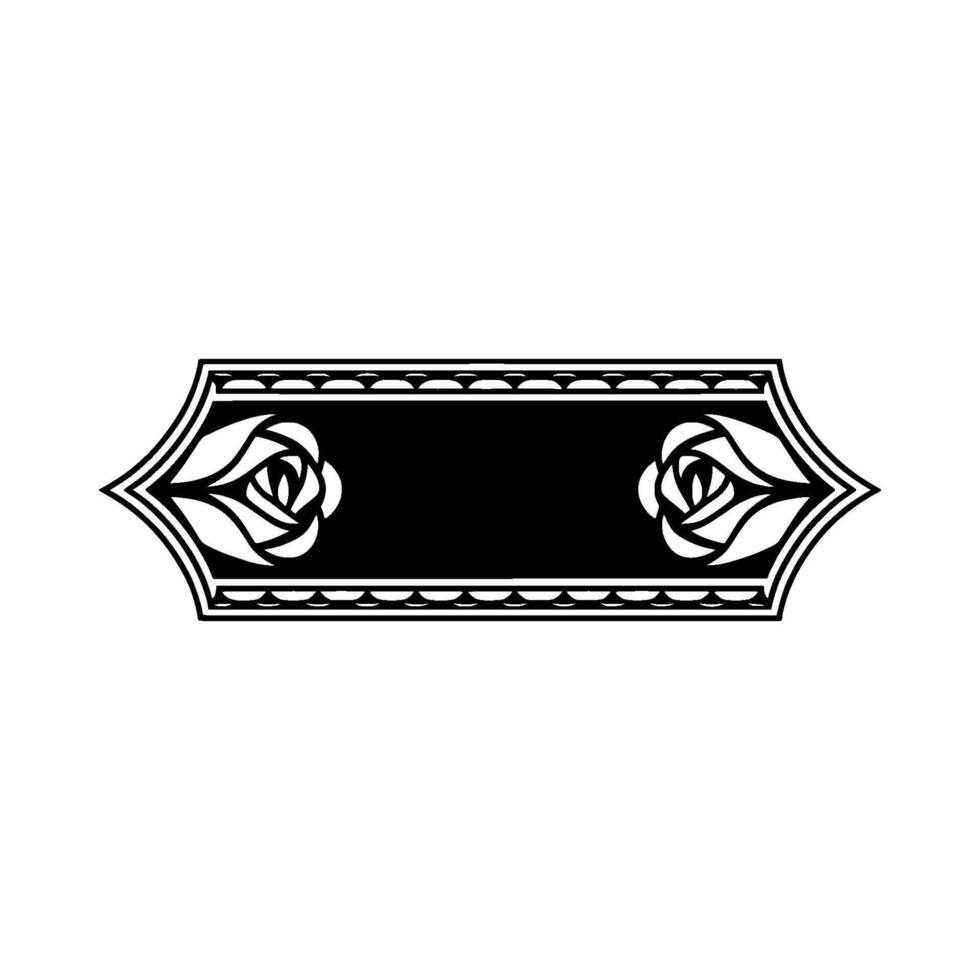 Elegant Black and White Rose Ornament on White Background vector