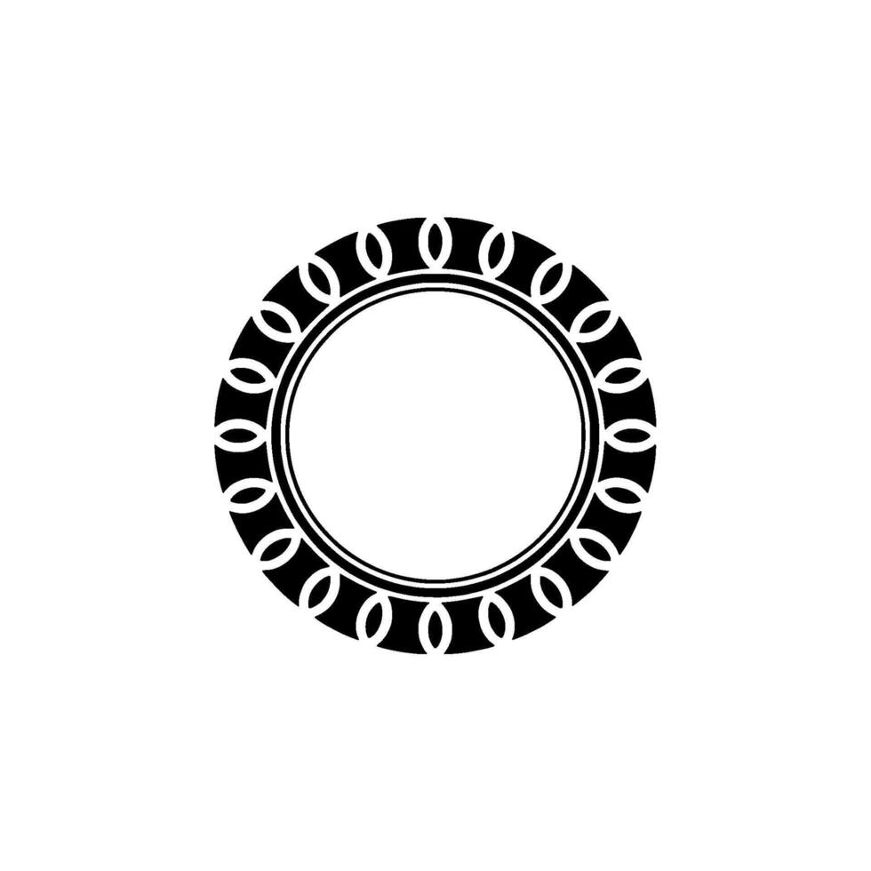 Elegant Minimalist Black and White Circular Frame vector