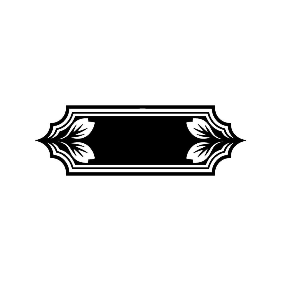 Elegant Black and White Floral Frame Minimalist Element vector