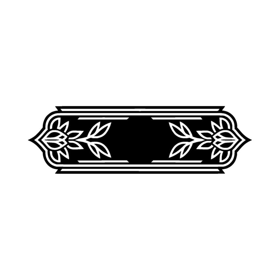 Elegant Black White Floral Frame for Titles Logos vector
