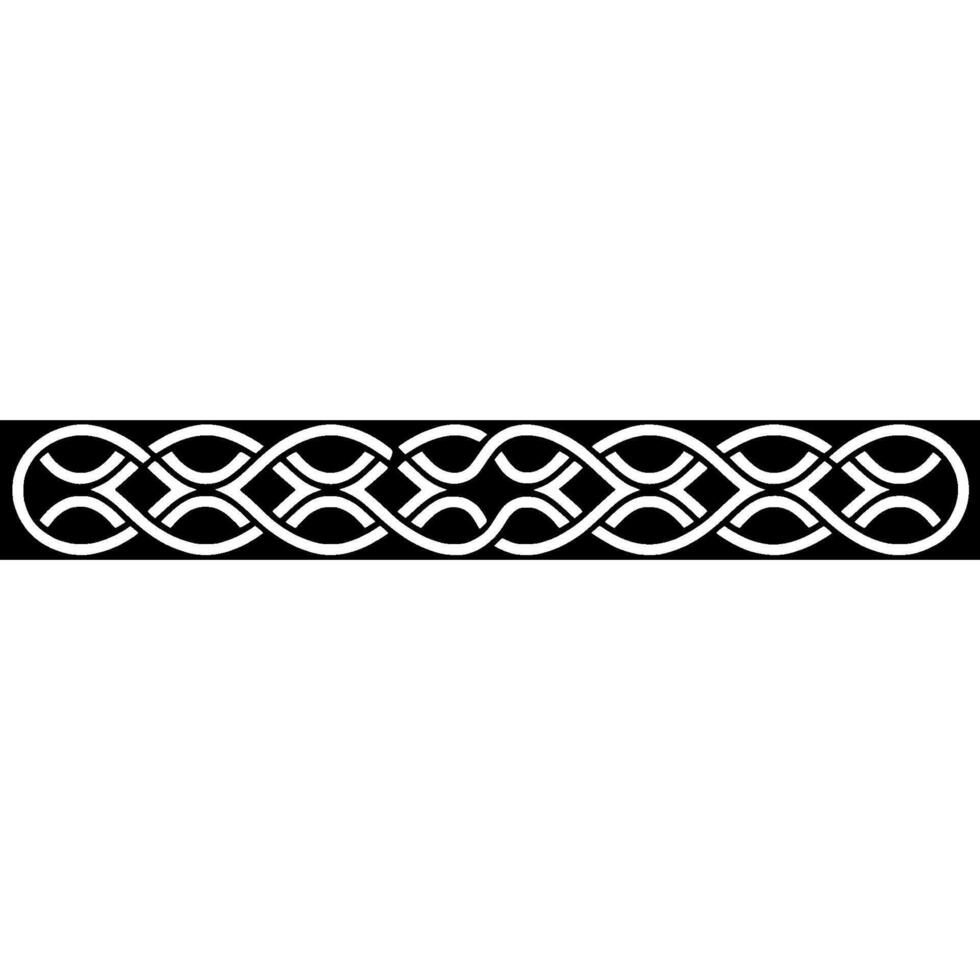 Celtic Knot Border, Minimalist , Black and White, Repeating Pattern vector