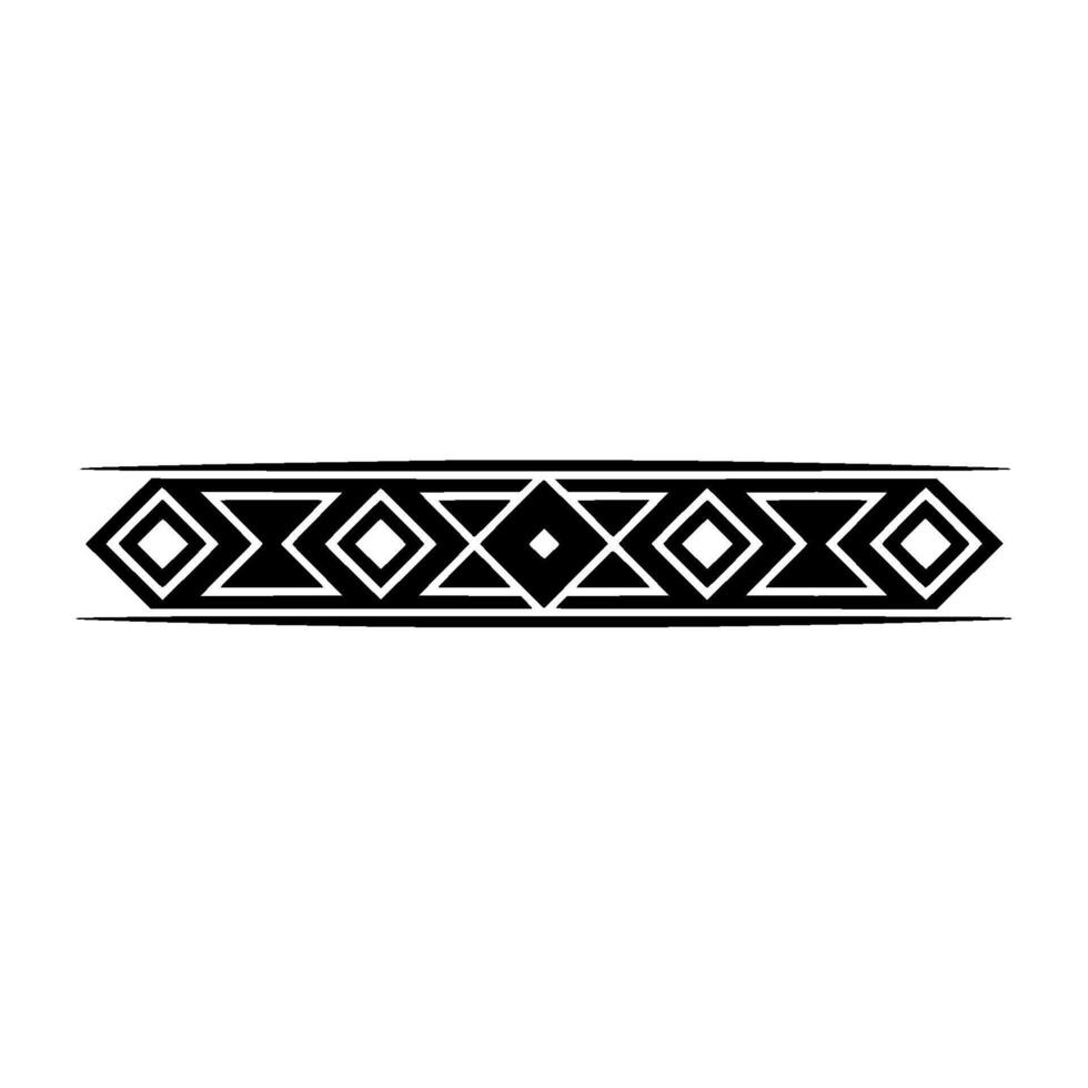Geometric Tribal Border , Black and White Element vector