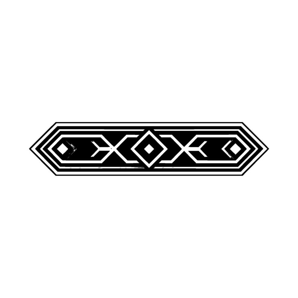 Geometric Symmetry Decorative Border Element in Black, White, and Gray vector