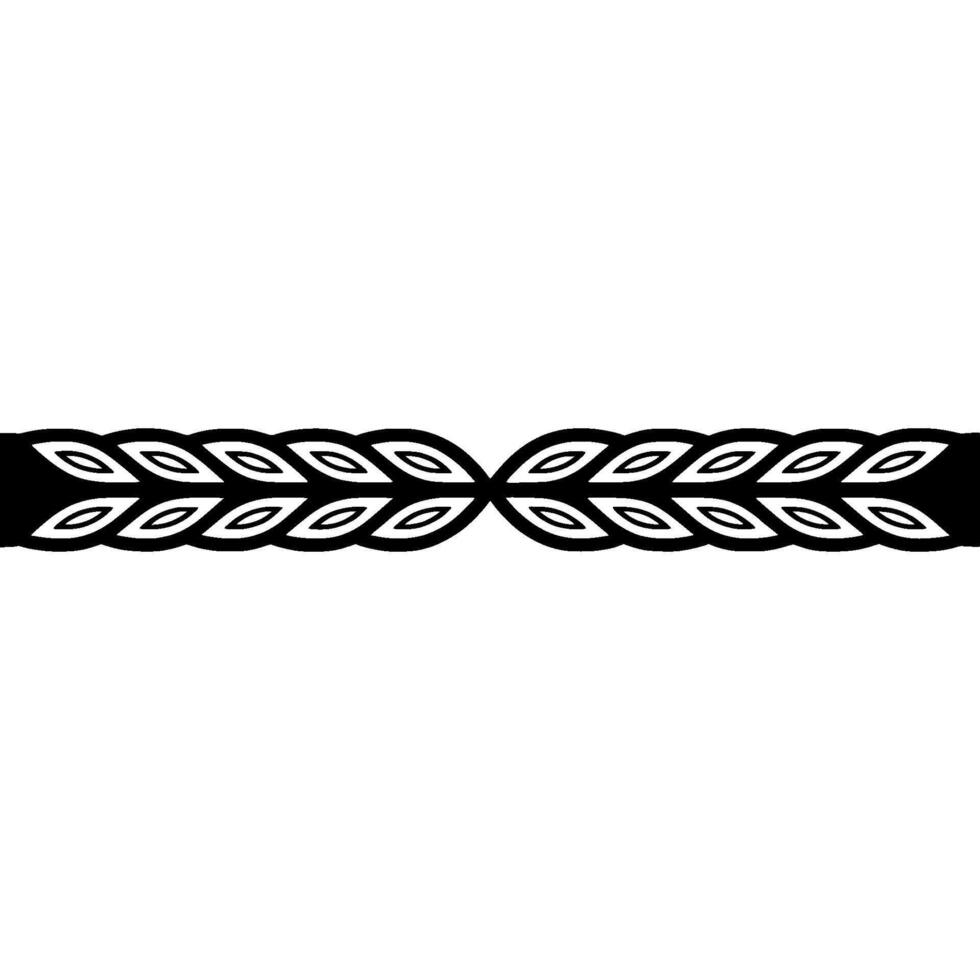 Abstract Black and White Laurel Wreath Border Element vector