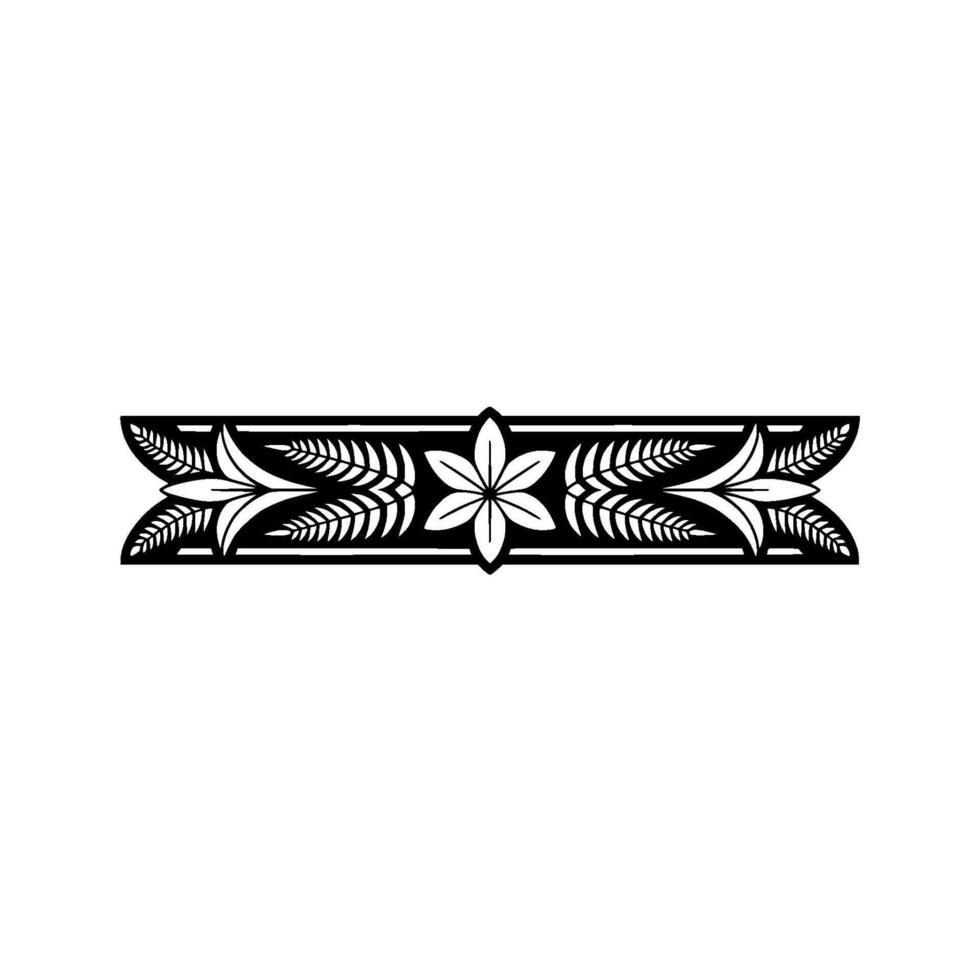 Floral Border in Black and White, Minimalist Style vector