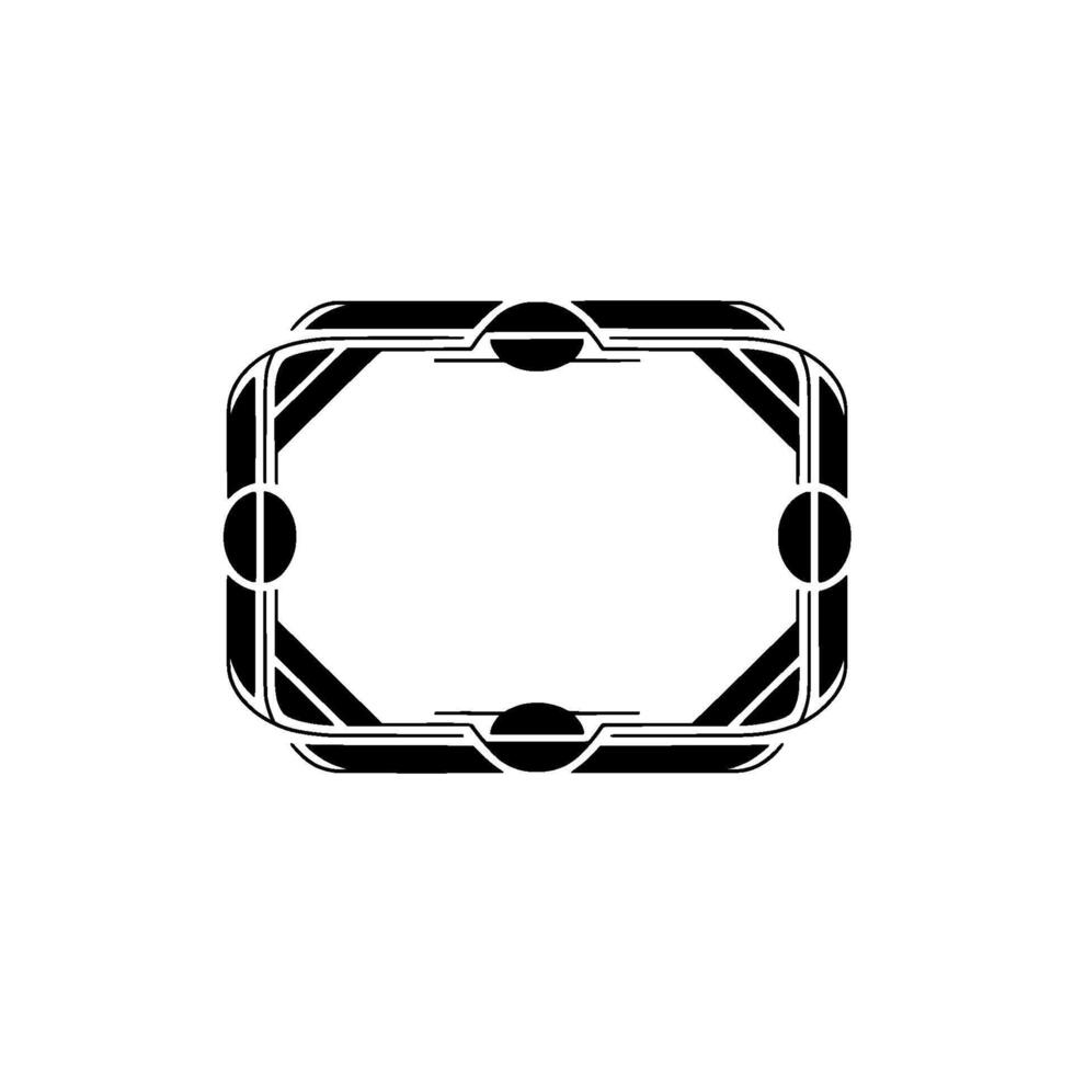 Art Deco Frame on White Background Elegant Geometric vector