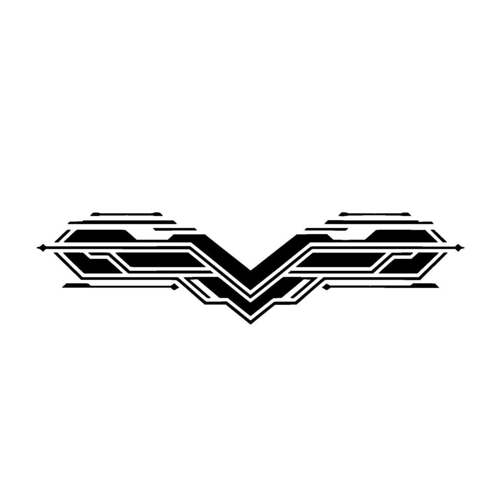Abstract Geometric Badge Futuristic Tech vector