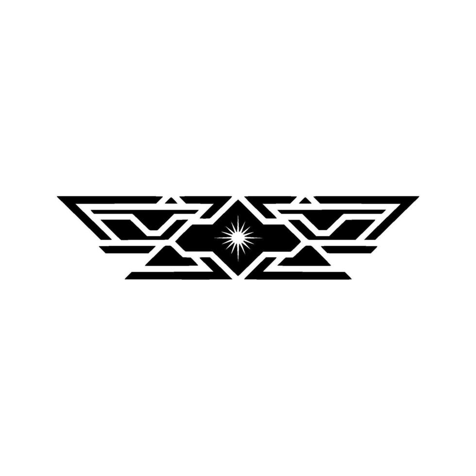 Geometric Starburst Minimalist with Black and White vector