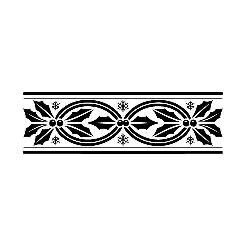 Christmas Holly Border , Minimalist, , Ornament vector
