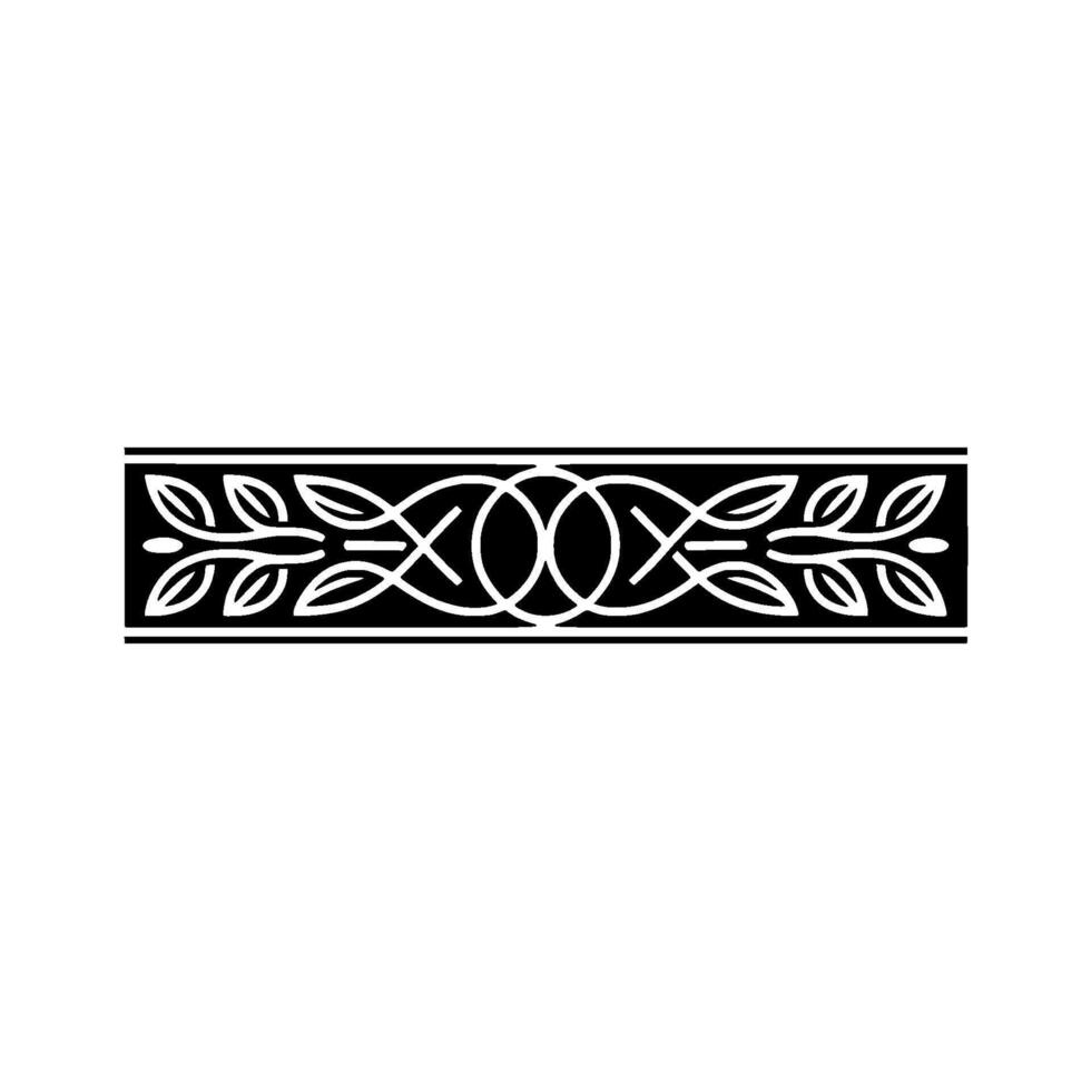 Celtic Knotwork Border with Leafy Elements Illustration vector