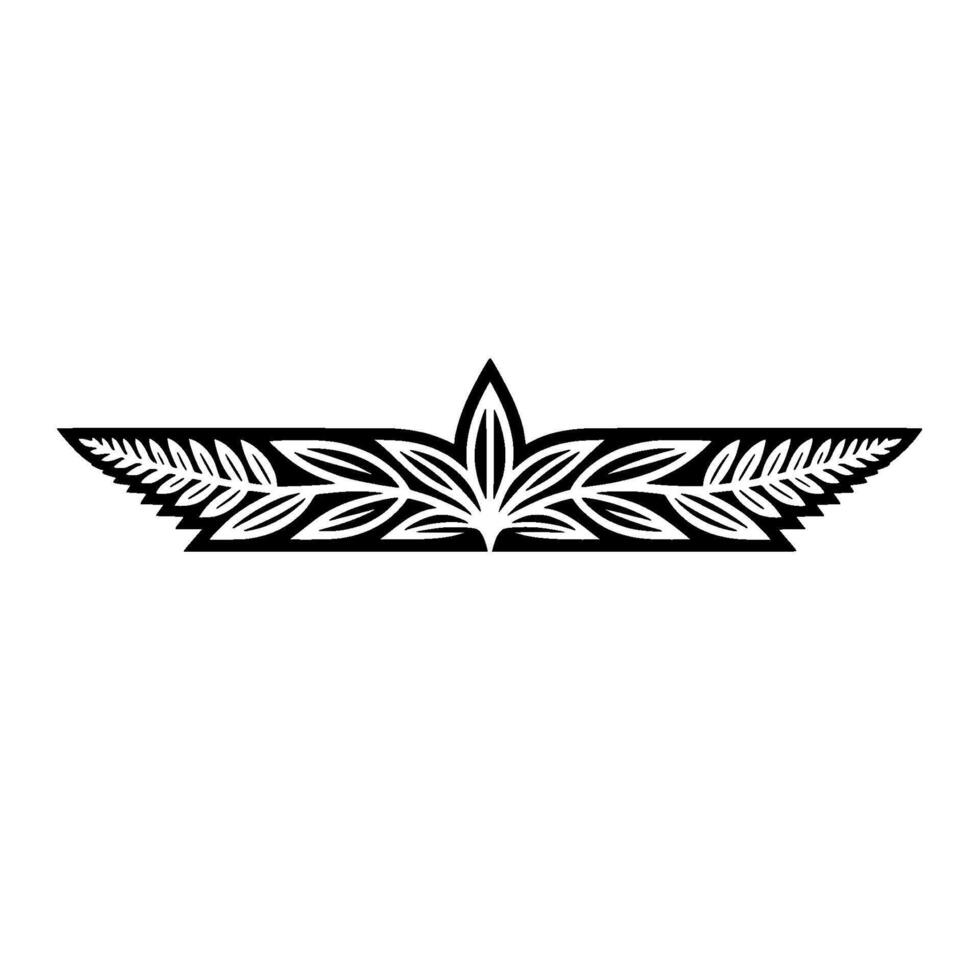 Elegant Black Botanical Border, Minimalist Element vector
