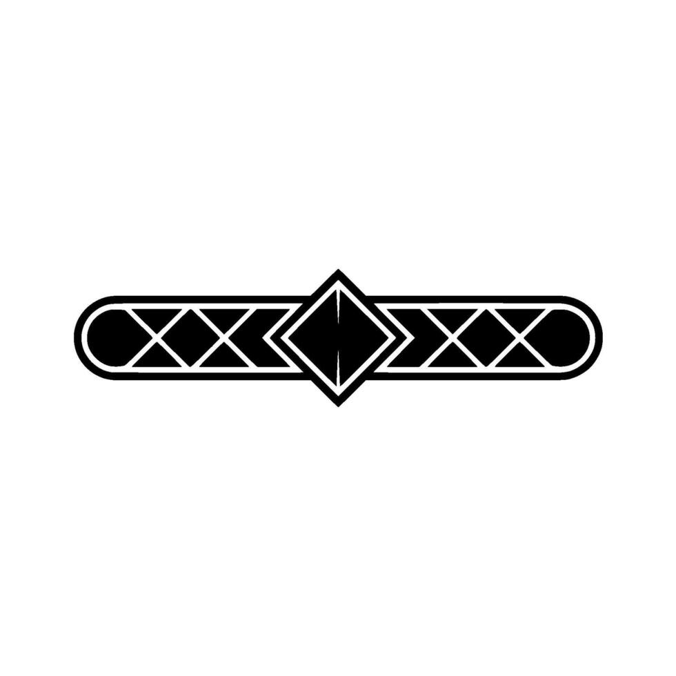 Minimalist Geometric Border Element Art Deco , Black on White vector