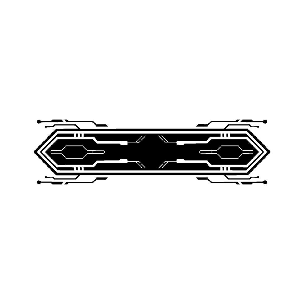 Futuristic Tech Banner Black and White Circuitry Element vector