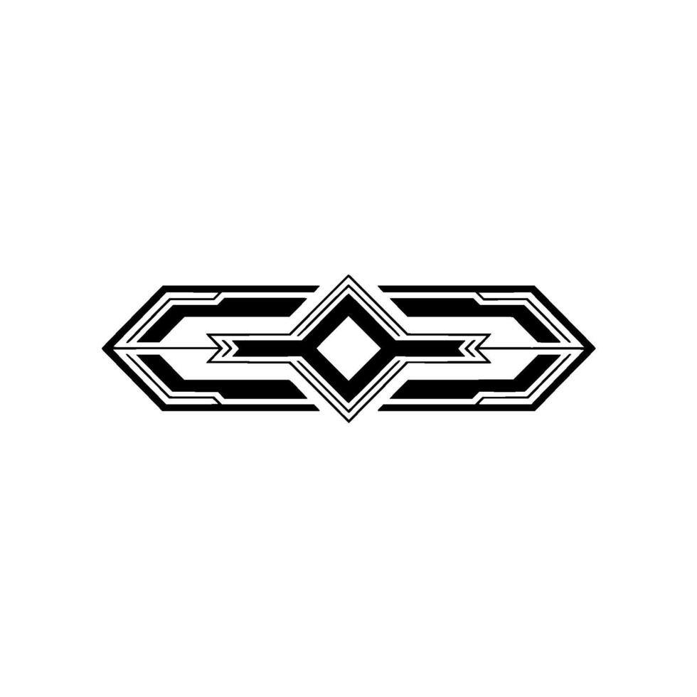 Art Deco Geometric Ornament Minimalist Black White vector