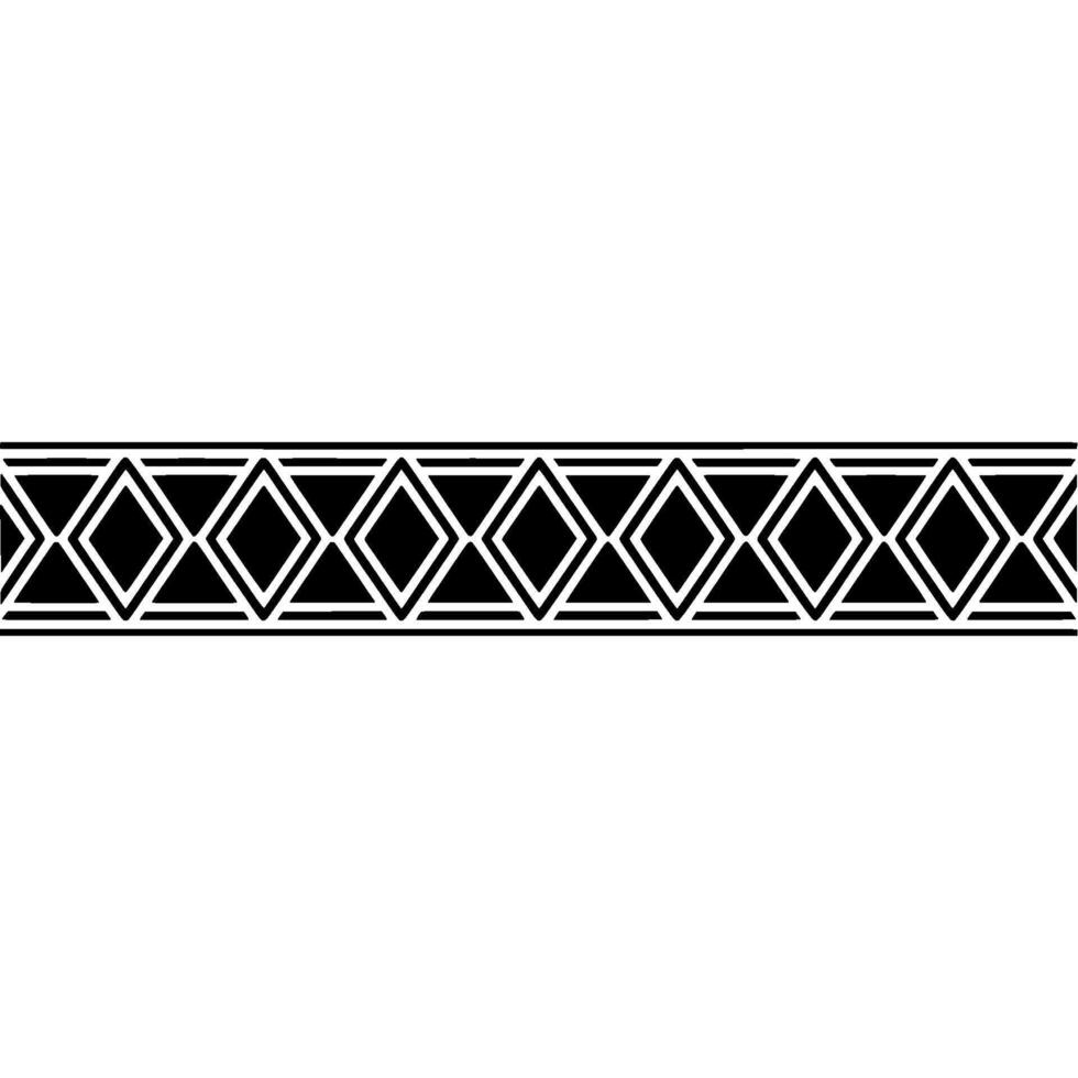 Geometric Diamond Border Element, Black White, Minimalist vector