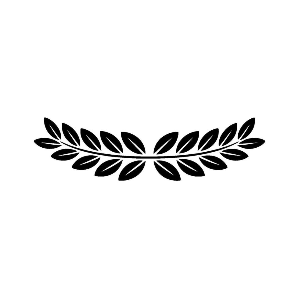 Black Laurel Wreath on White Minimalist , Emblem, Element vector