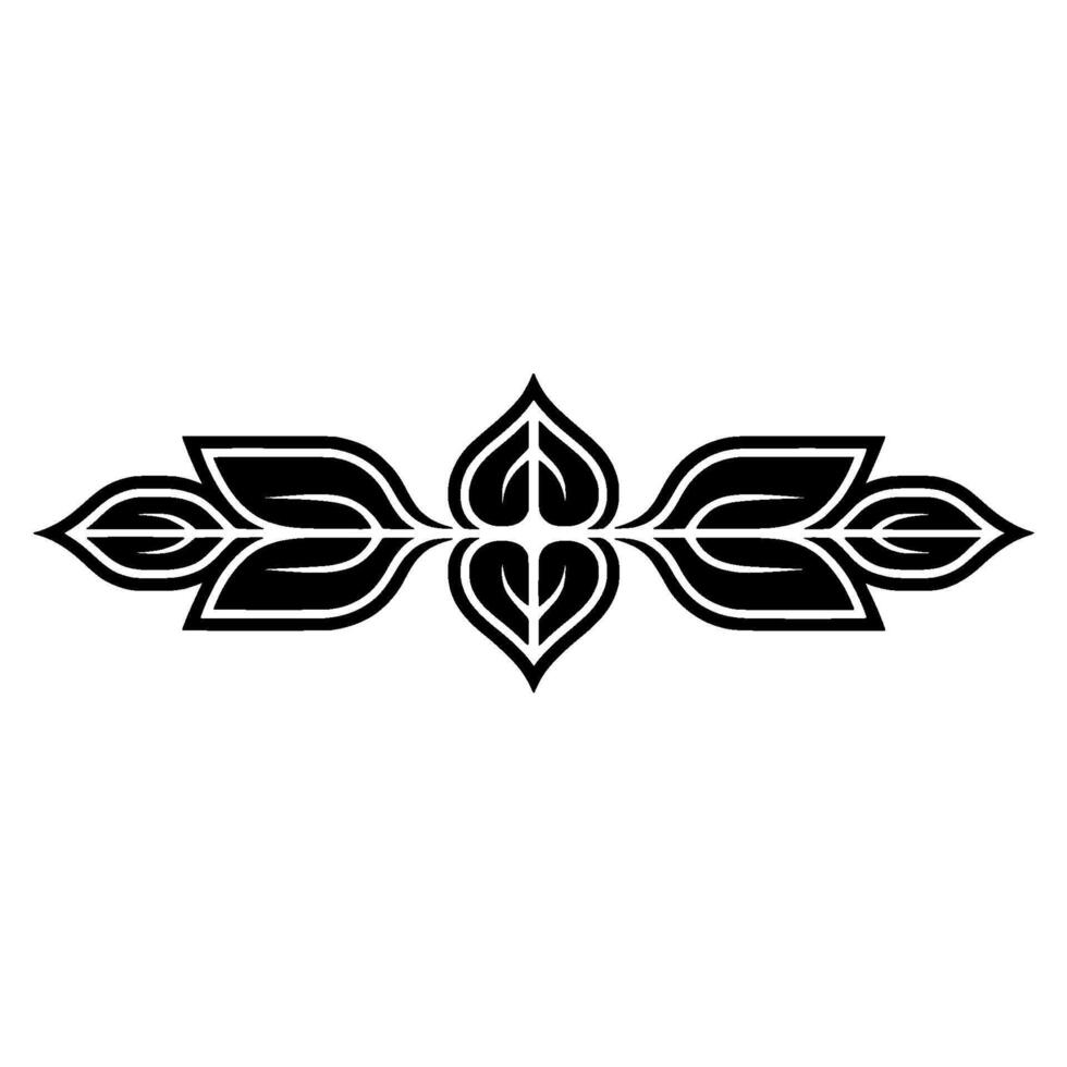 Elegant Black and White Leaf Border , Minimalist and Ornamental vector