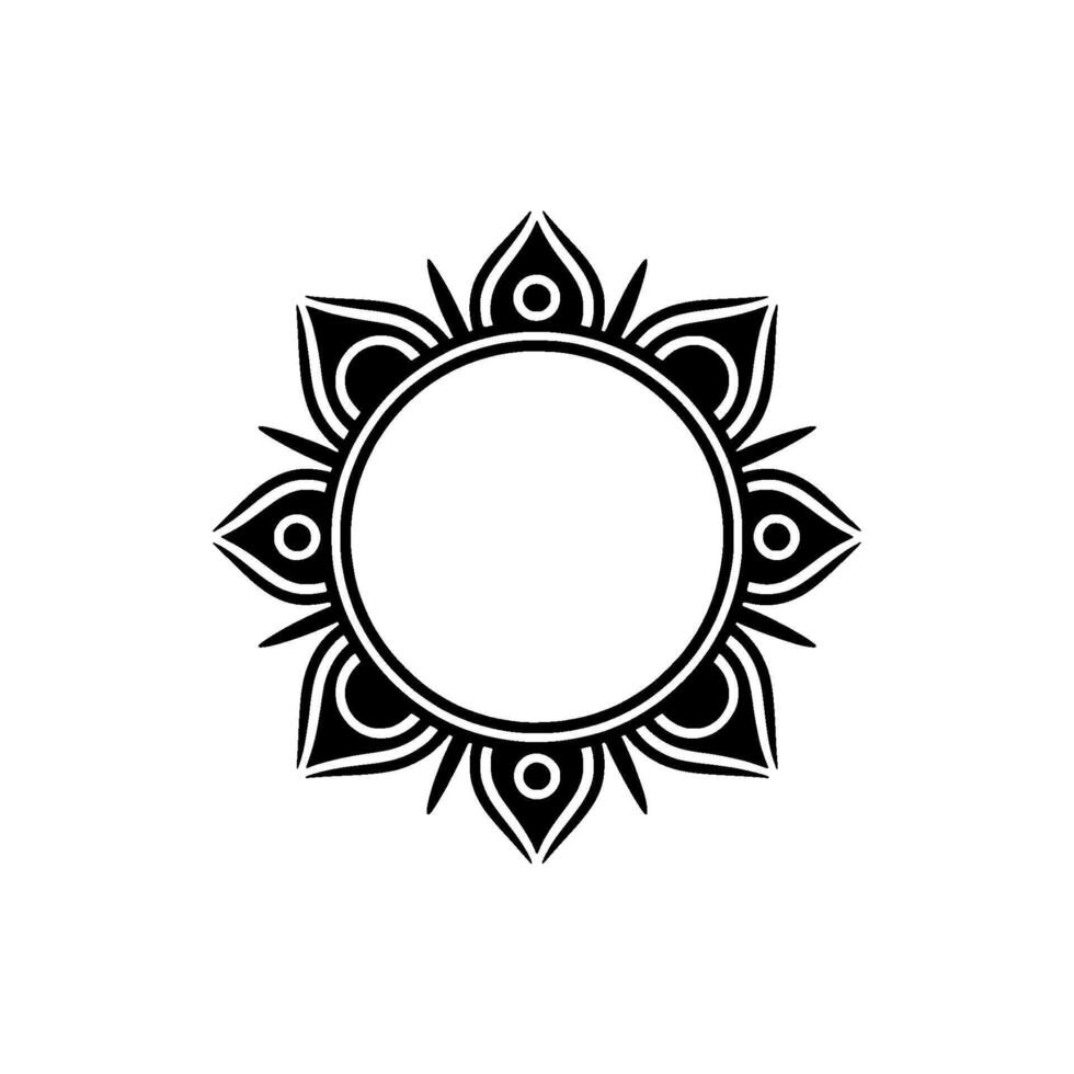 Black White Mandala Circular Decorative Element vector