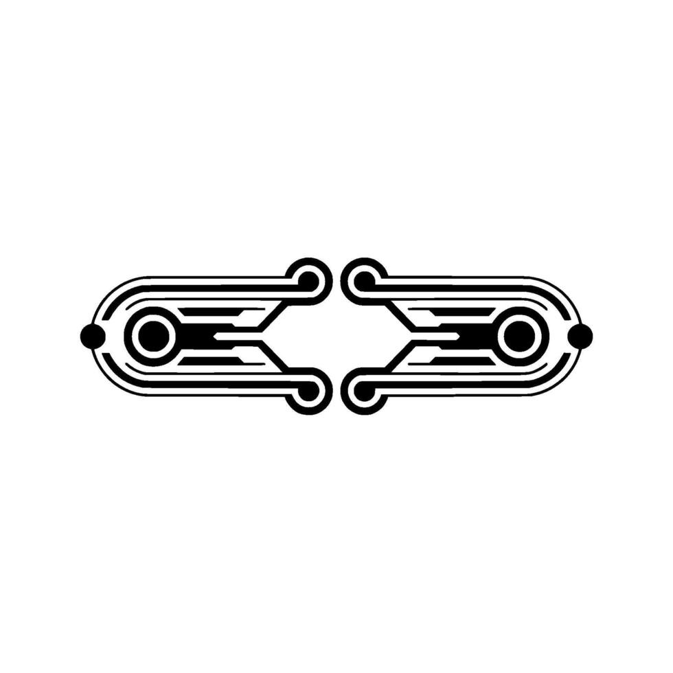 Abstract Tech Element in Black White vector