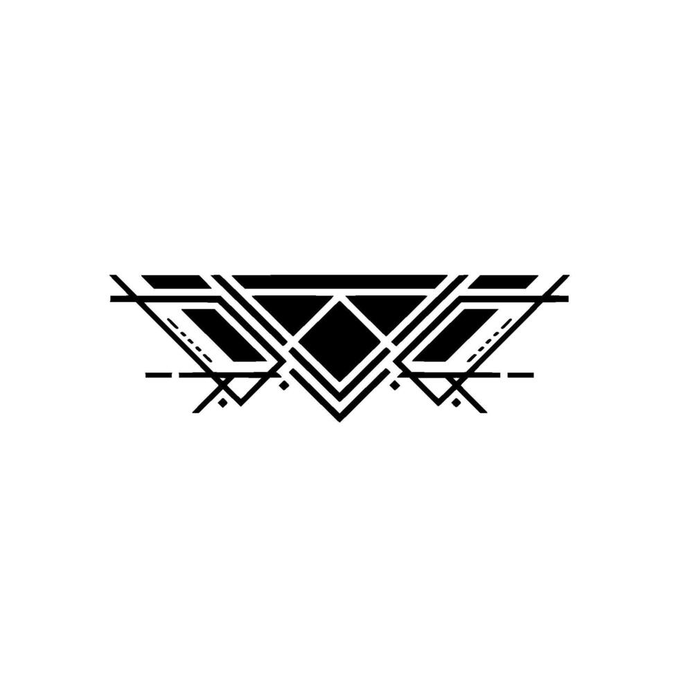 Geometric Line Art Abstract Modern Symbol in Black White vector
