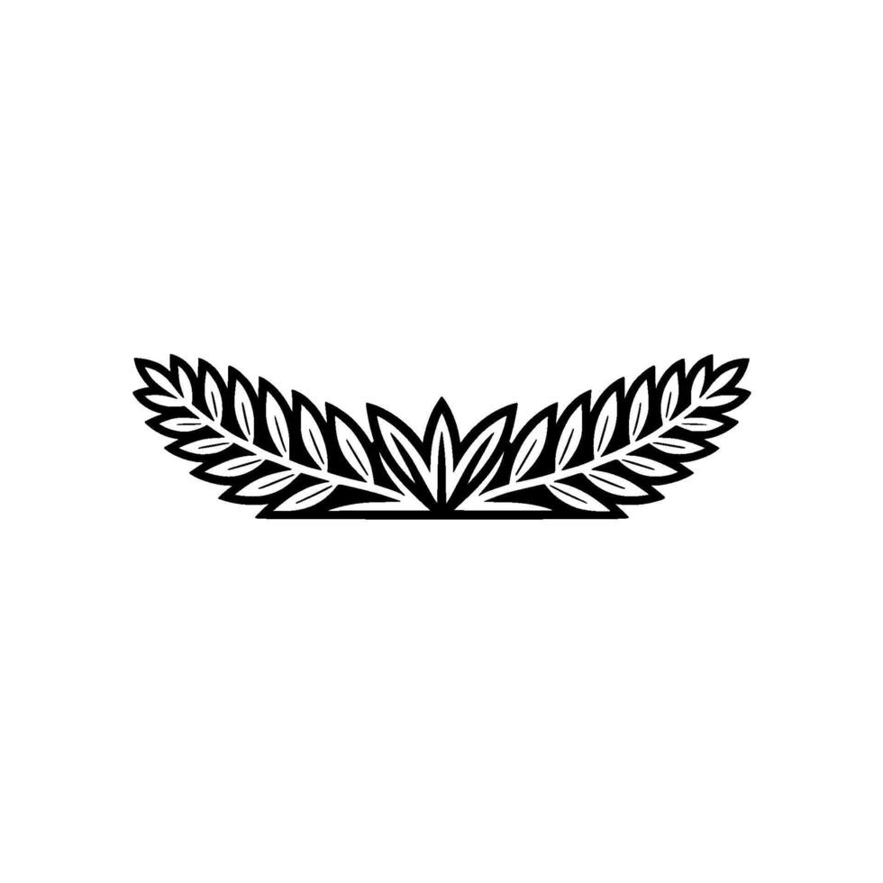 Laurel Wreath Illustration Minimalist Black Silver vector