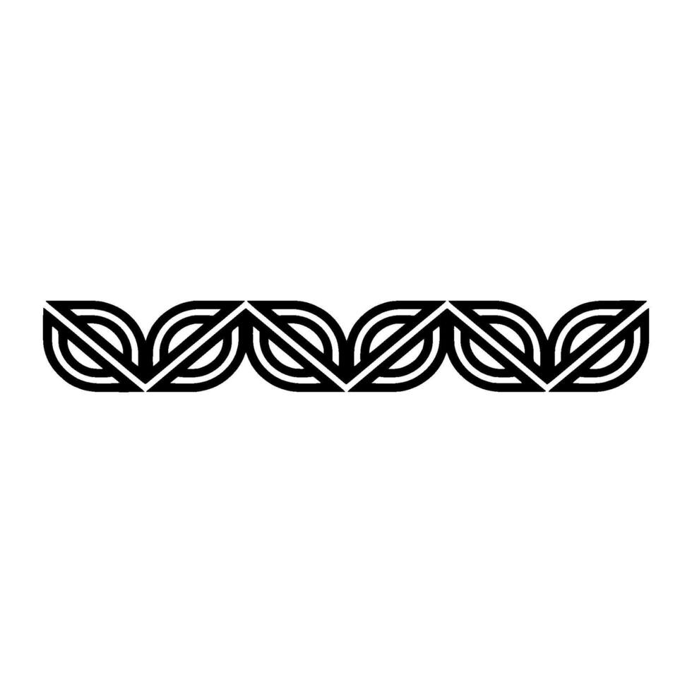 Minimalist Geometric Leaf Pattern, Black White Border vector