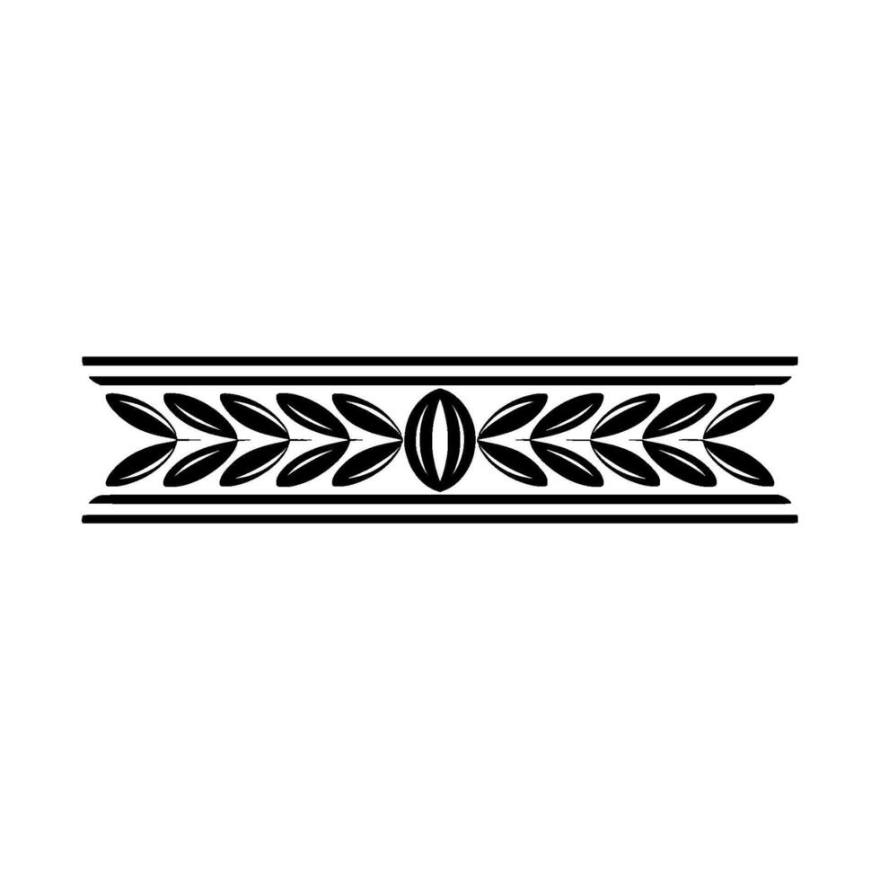 Elegant Laurel Wreath Border , Black on White vector