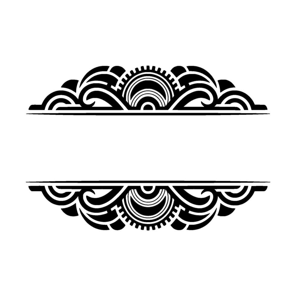 Art Deco Ornamental Frame Element in Black White vector