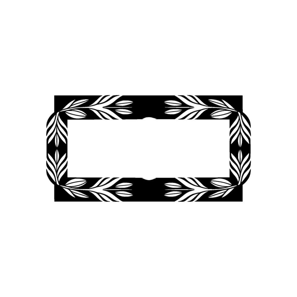 Elegant Black and White Leaf Frame on Light Background vector