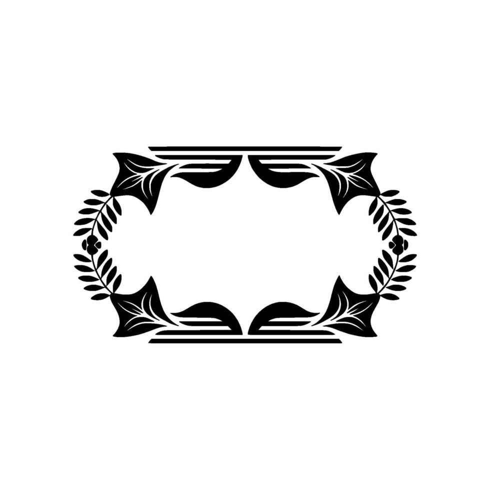 Elegant Floral Frame, Black and White , Minimalist Aesthetic vector