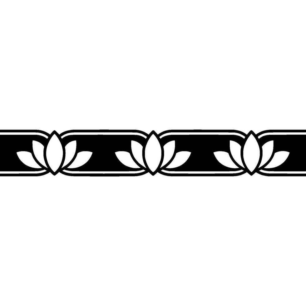 Minimalist Floral Border, Elegant Black and White vector