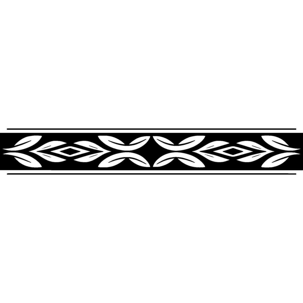 Black and White Leaf Pattern Border , Illustration vector