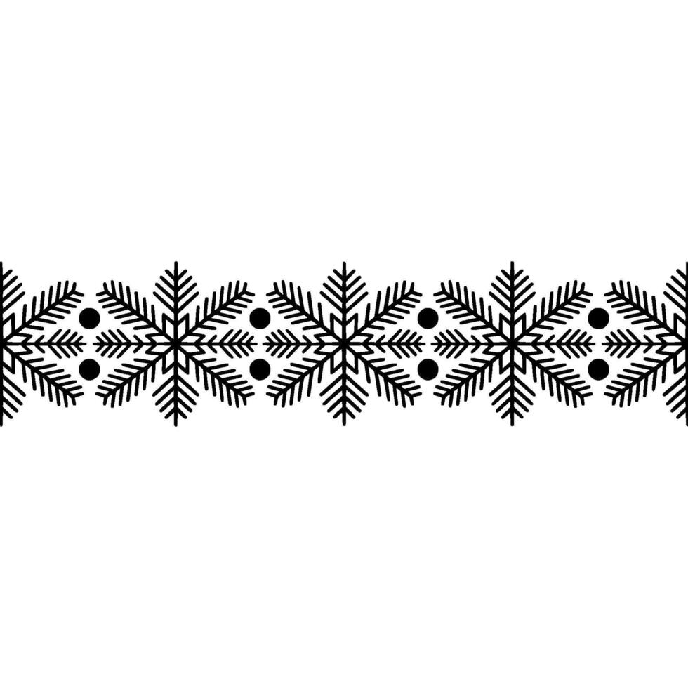 Minimalist Christmas Border Snowflake and Berry vector