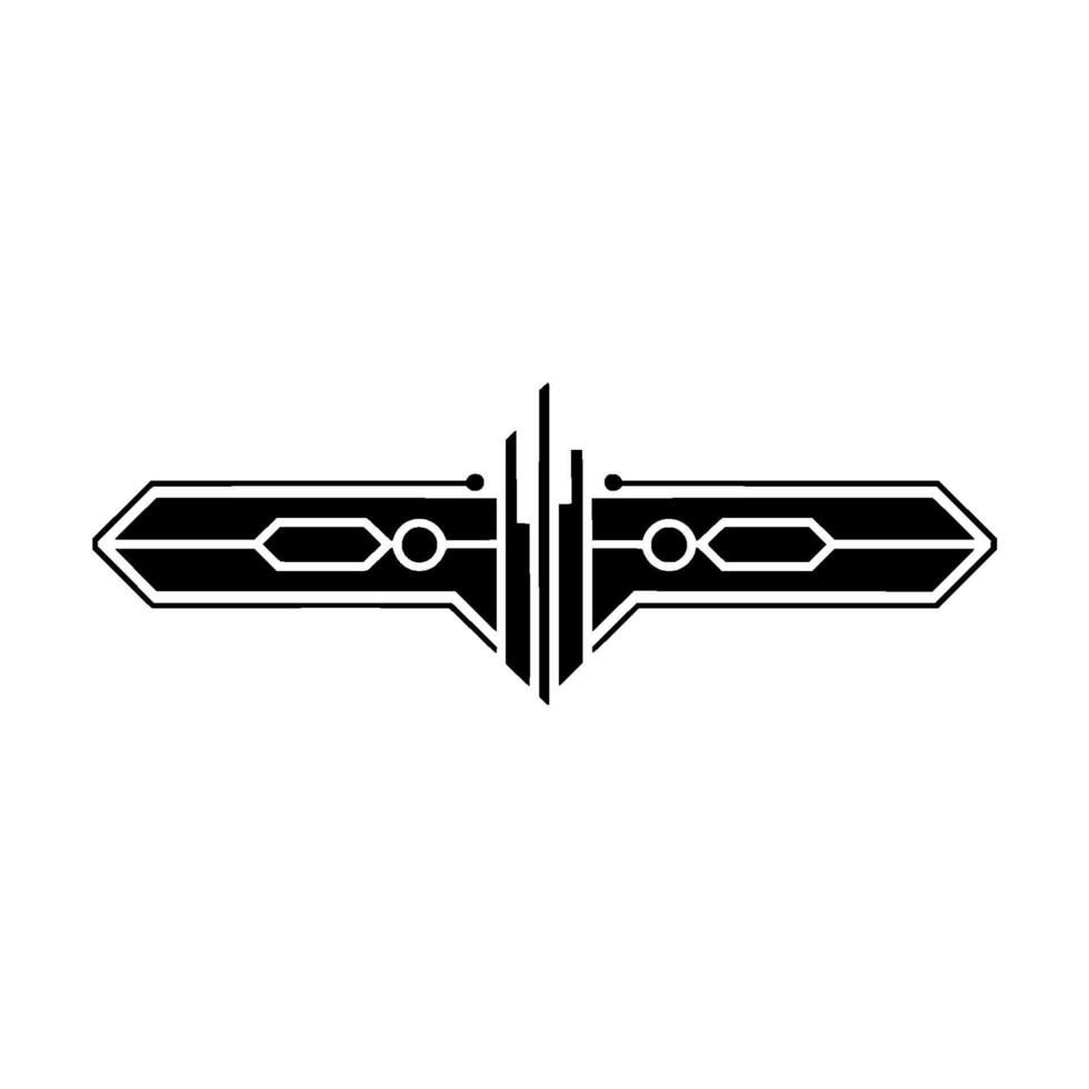 Futuristic Emblem Minimalist Tech on White vector