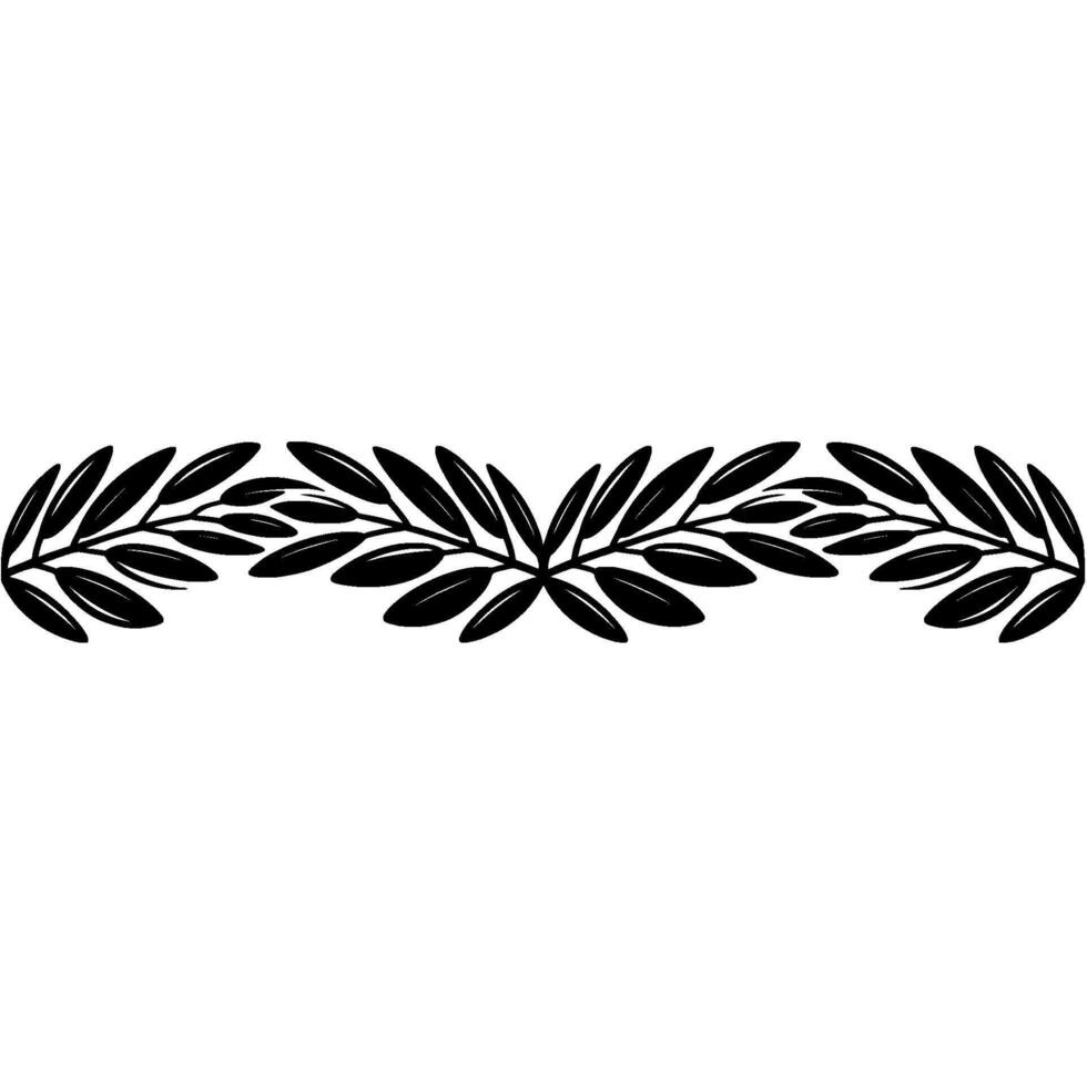 Minimalist Black Leafy Border on Cream Background, Botanical, Decorative vector
