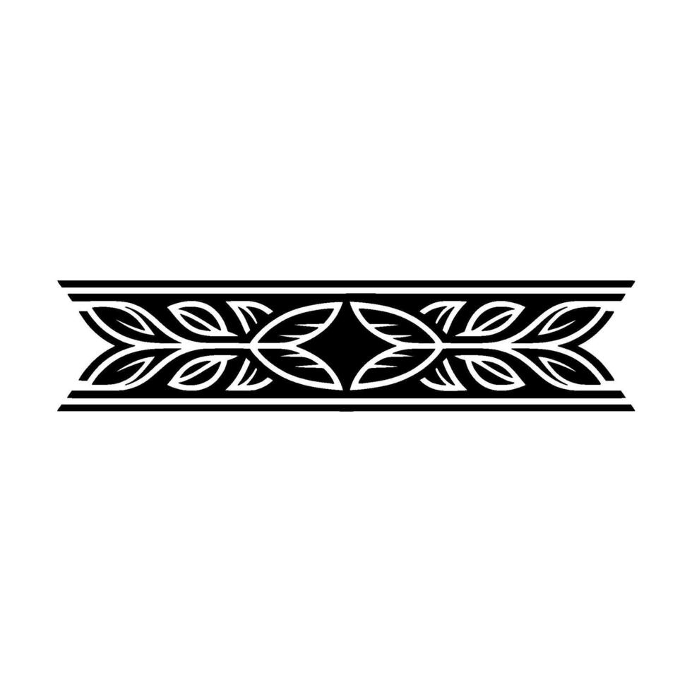 Elegant Black Leaf Pattern Border on White Background vector