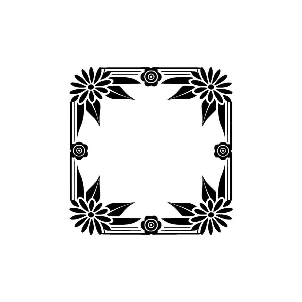 Elegant Floral Frame in Art Deco Style vector