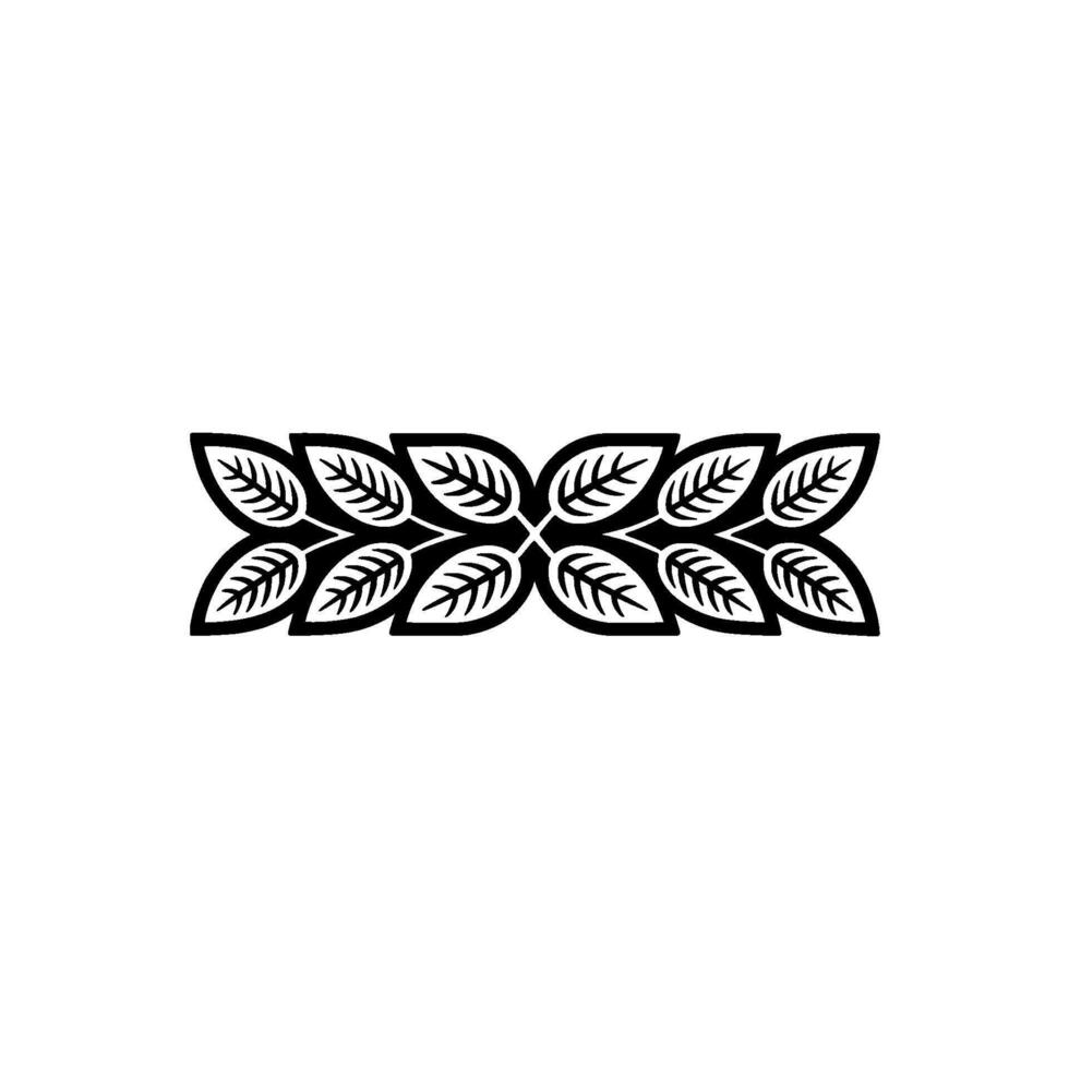 Minimalist Leaf Border in Grayscale Illustration vector