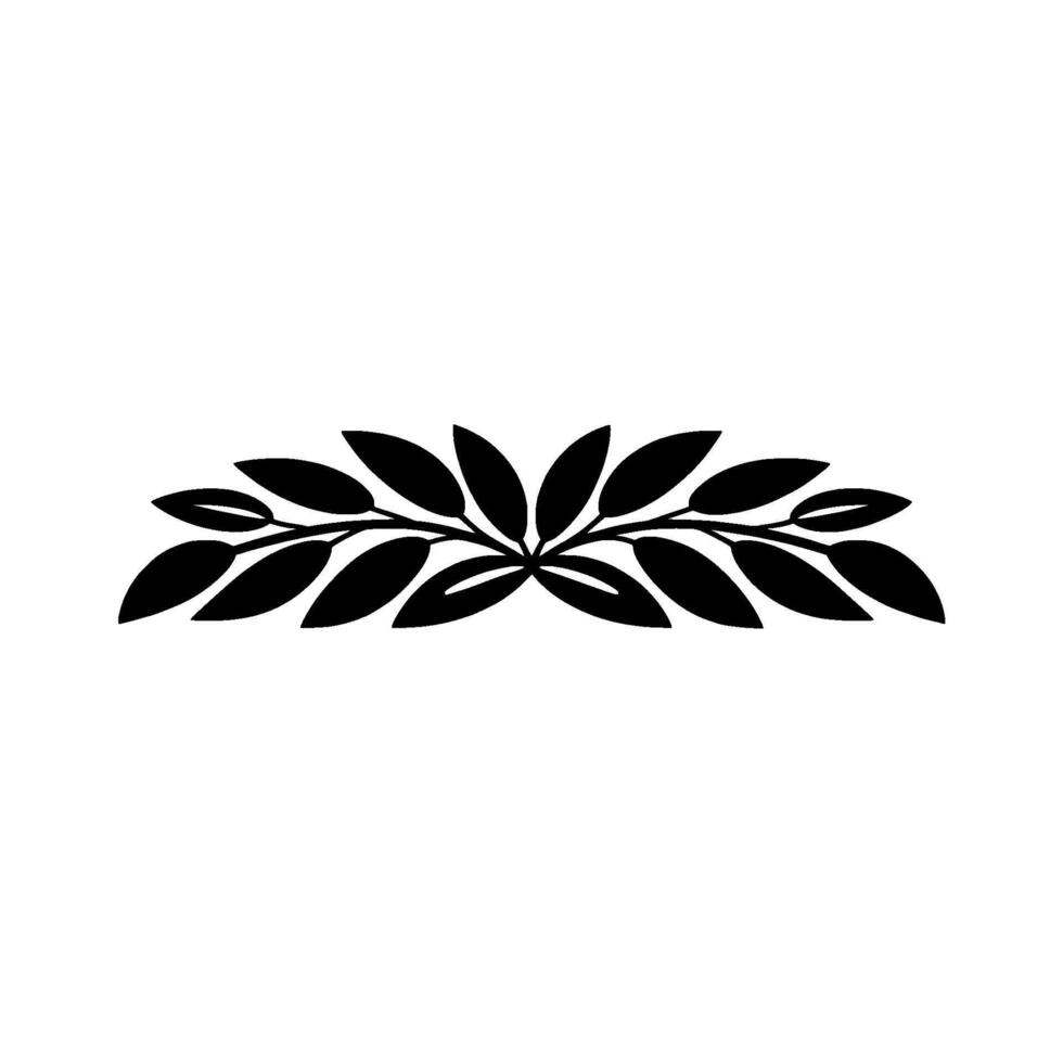 Elegant Black Leaf Border , Minimalist Botanical Illustration vector