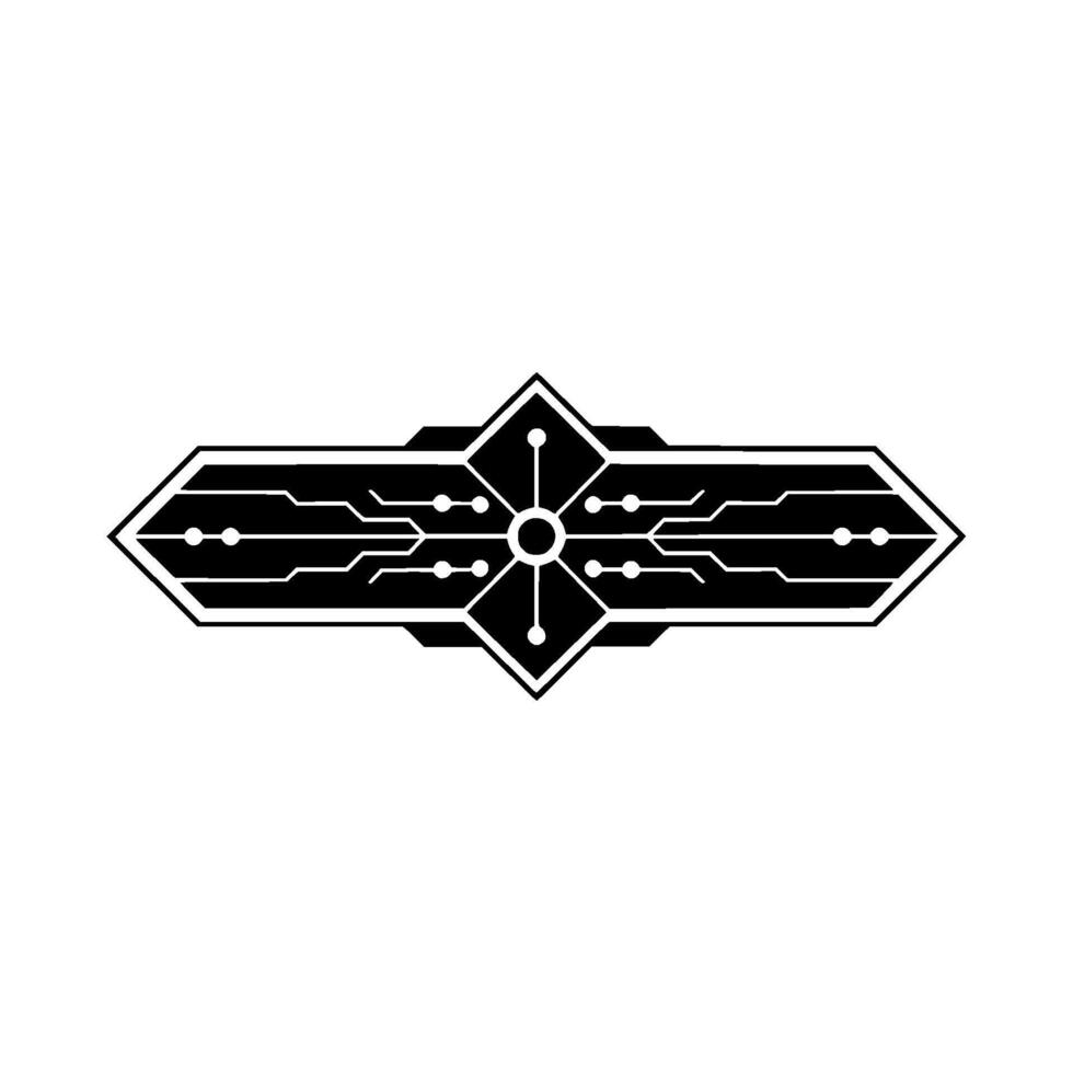 Futuristic Circuitry Emblem on White Background vector