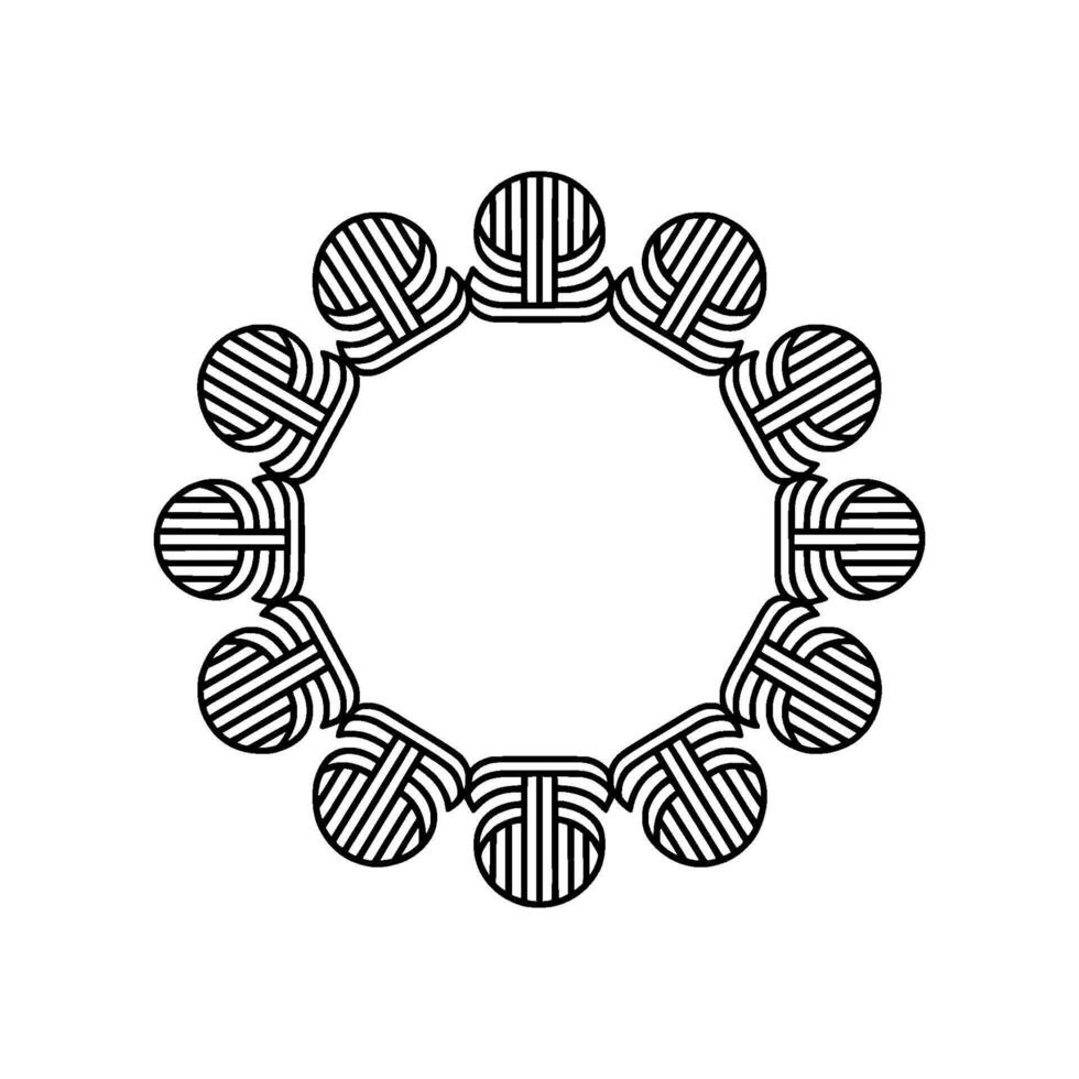 Minimalist Geometric Black White Circle Frame Illustration vector