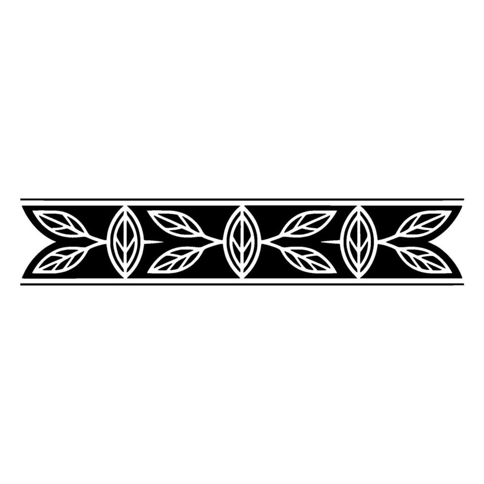 Elegant Black and White Leaf Border , Decorative Pattern vector