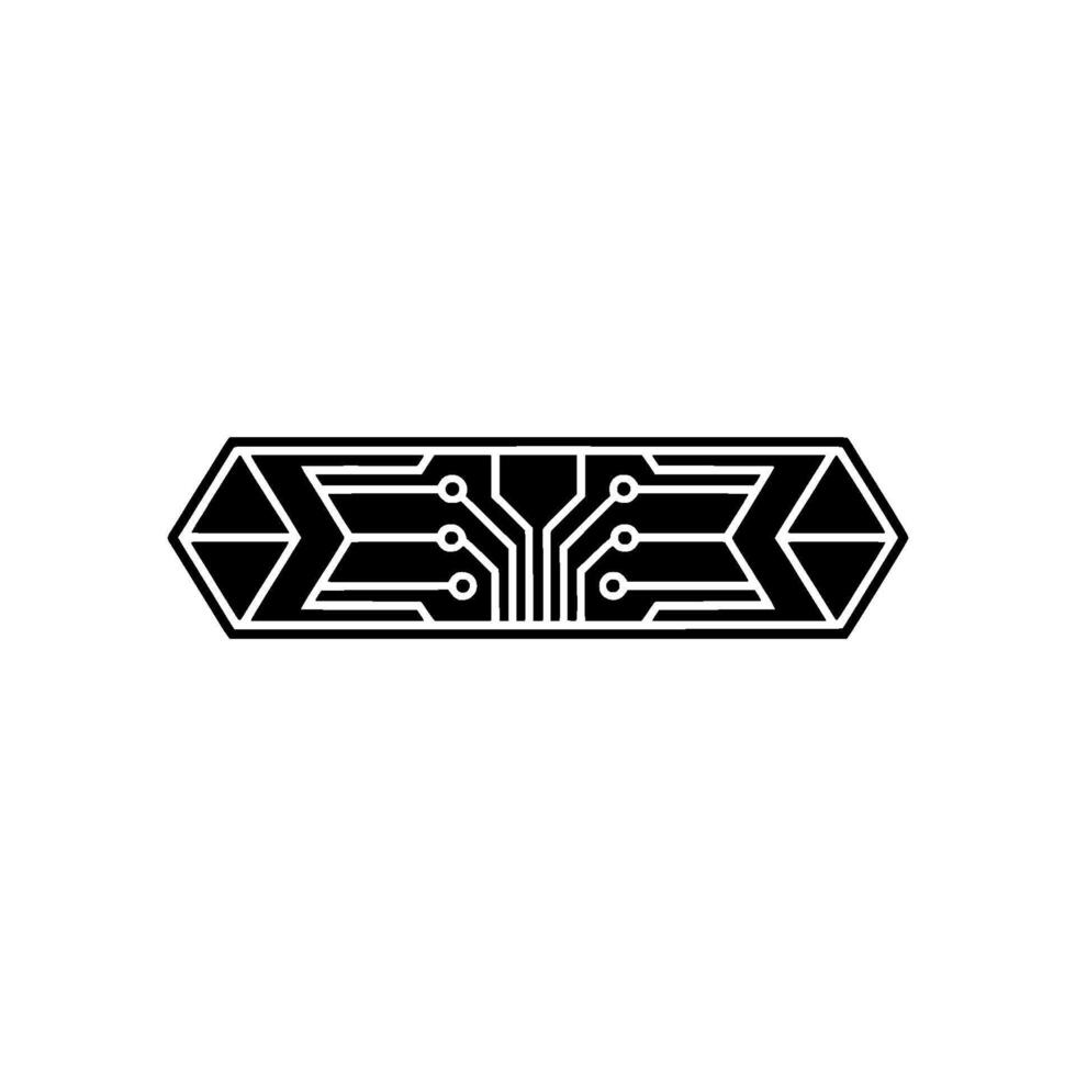 Minimalist Circuit Board , Geometric Tech on White Background vector