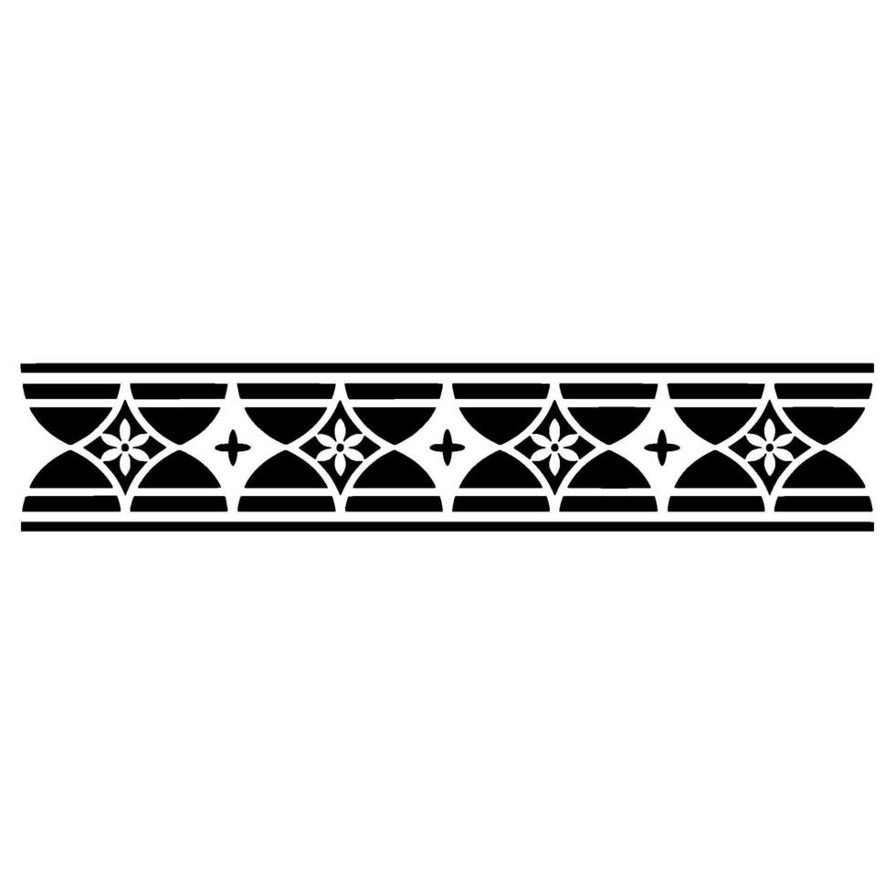 Geometric Black and White Decorative Border Element 1 vector
