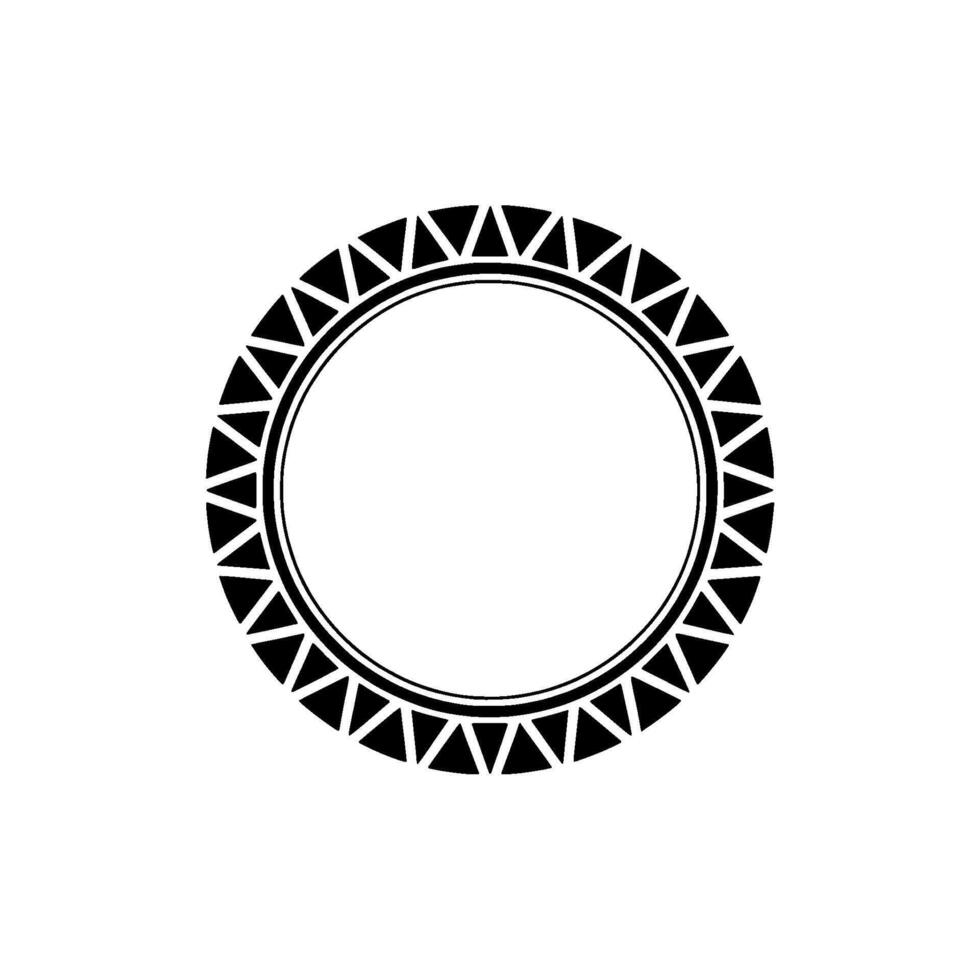 Geometric Black Circle Frame with Triangle Pattern Minimalist vector