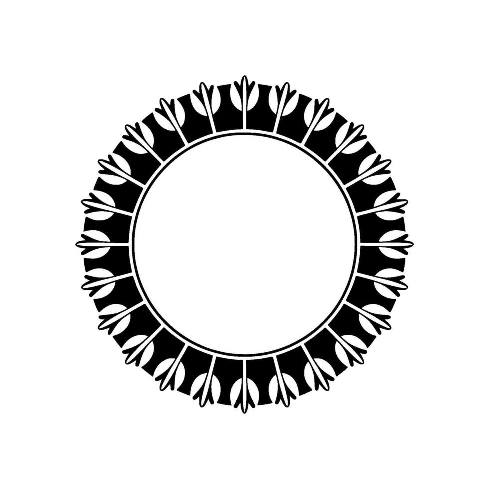 Minimalist Black White Circular Ornament Template vector