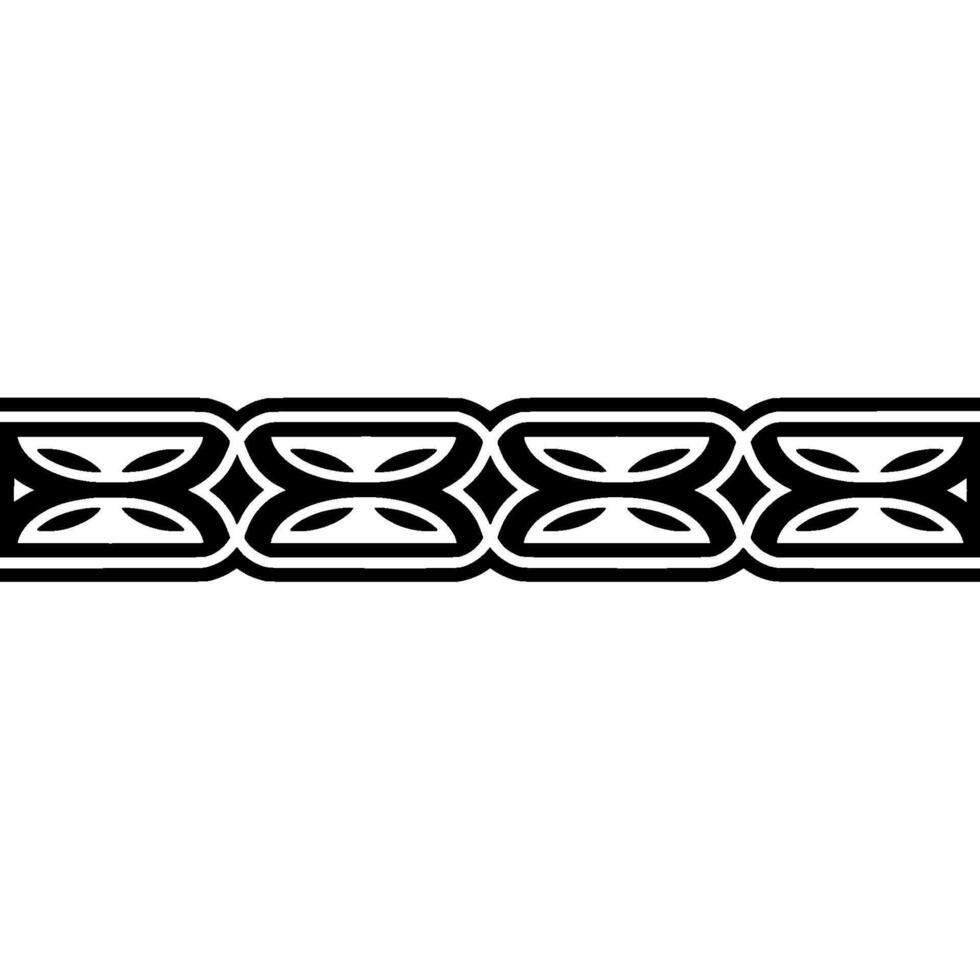 Geometric Black Border Ornament on White Background, Minimalist vector