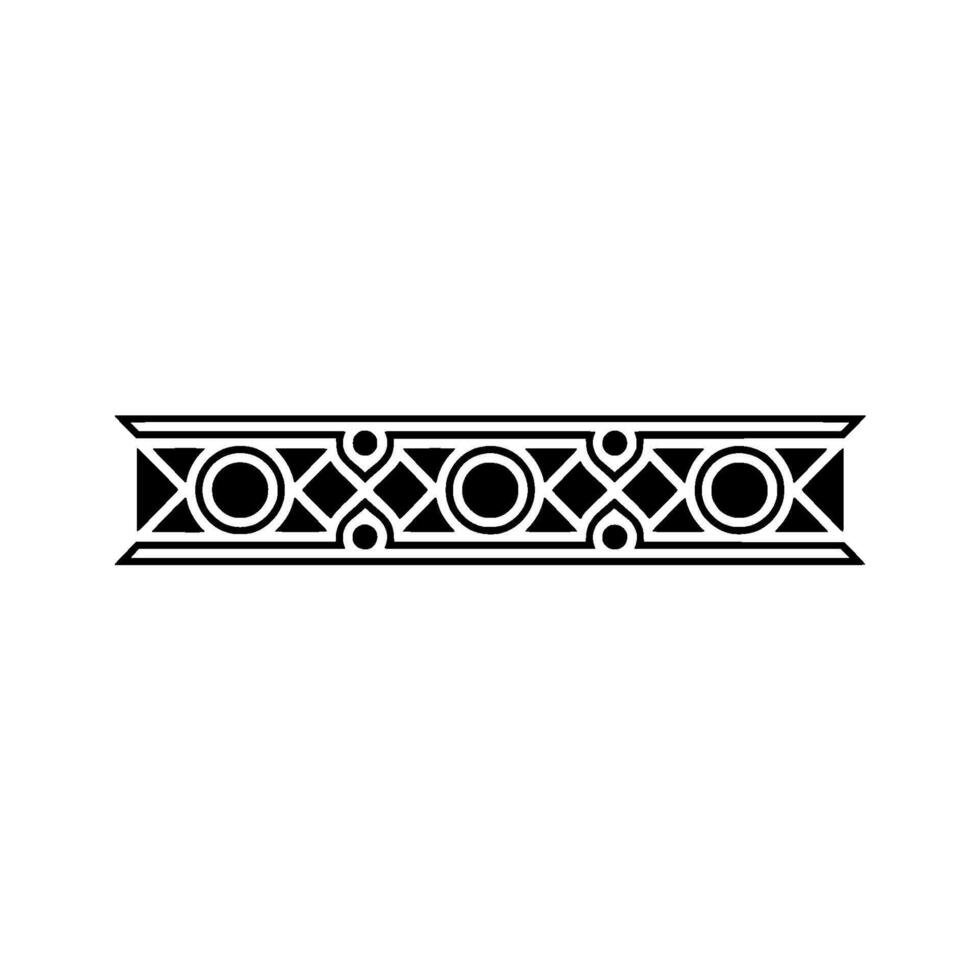 Minimalist Geometric Ornament, Black Pattern on White, Decorative vector